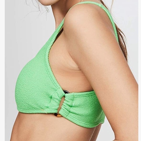 PQ PILYQ SWIM ANTHROPOLOGIE kiwi reef green ring side bikini top - Picture 6 of 8